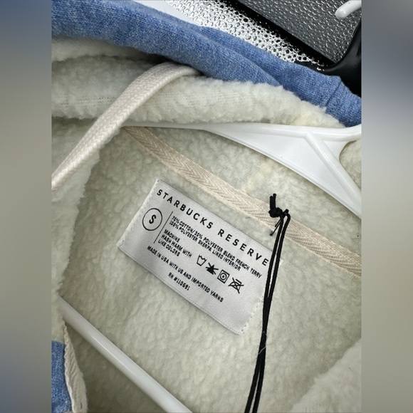 Starbucks Reserve Unisex Size S Sherpa Hoodie Jacket Bold & Balanced NWT 2022 - Picture 2 of 7